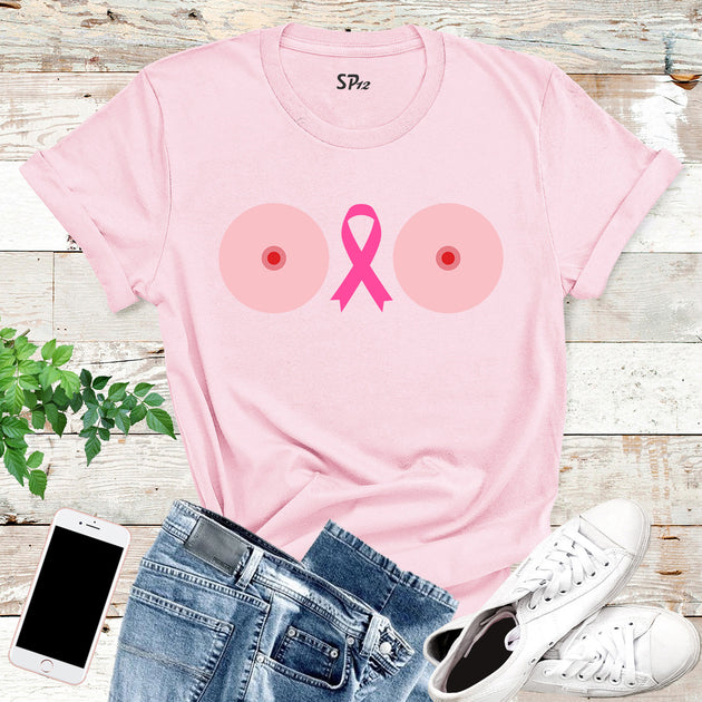 Womens Save The Boobies - Breast Cancer T Shirt Black 2X-Large 