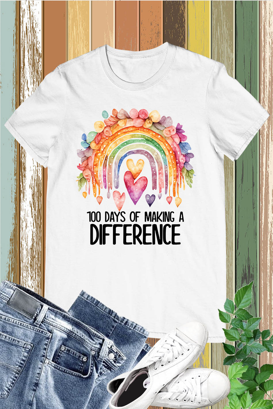 100 Days  of Making a Difference Teacher Shirt