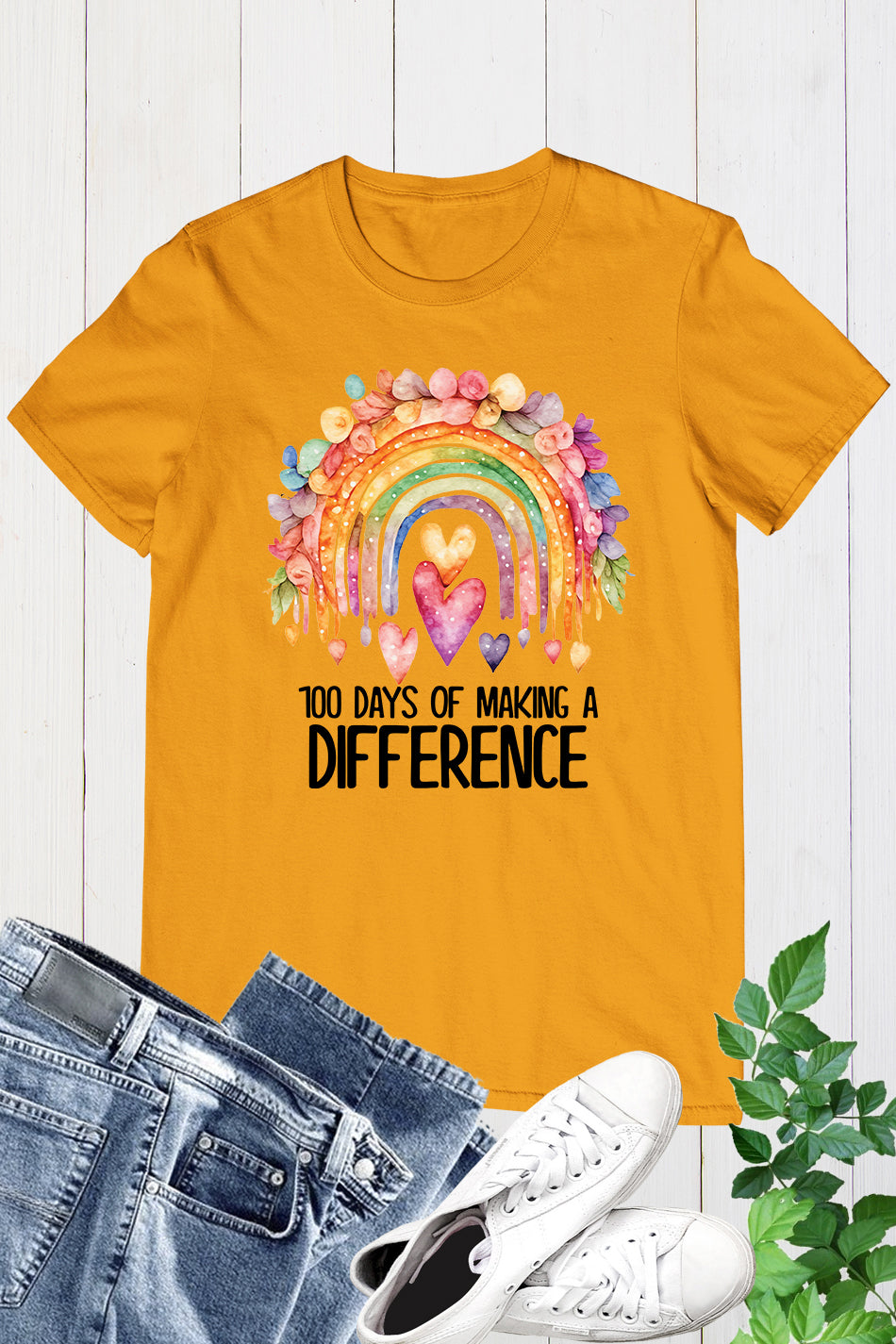 100 Days  of Making a Difference Teacher Shirt