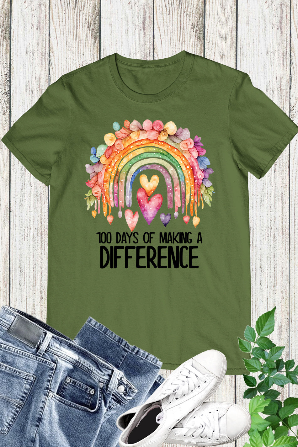 100 Days  of Making a Difference Teacher Shirt