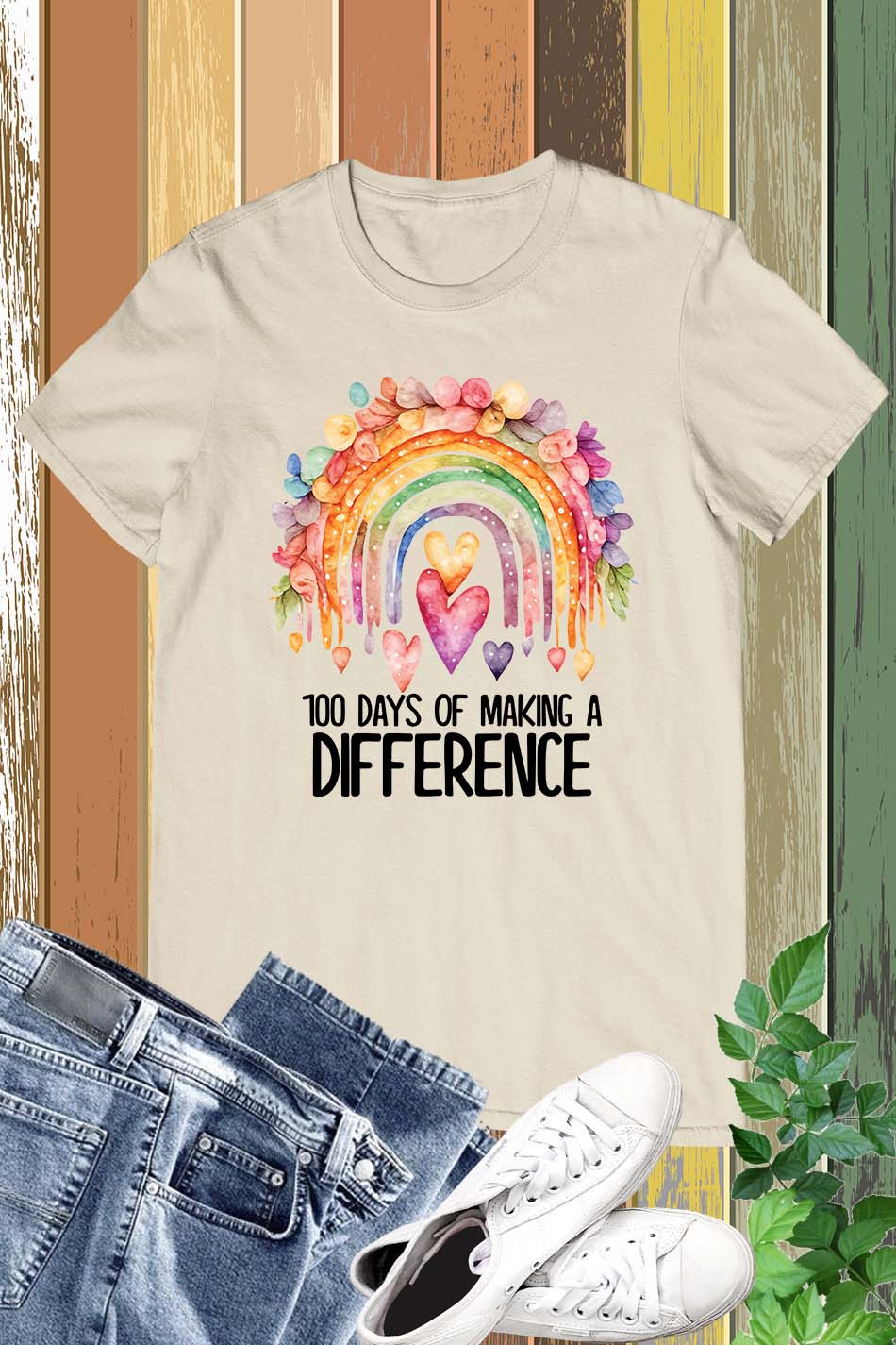 100 Days  of Making a Difference Teacher Shirt