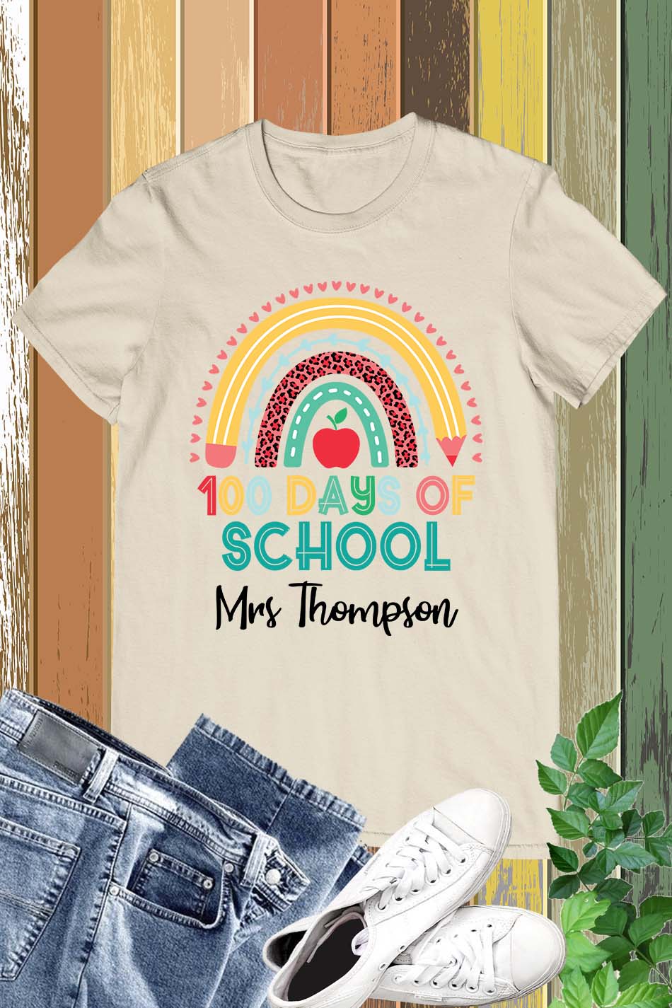 Personalized 100 Days of School T Shirt