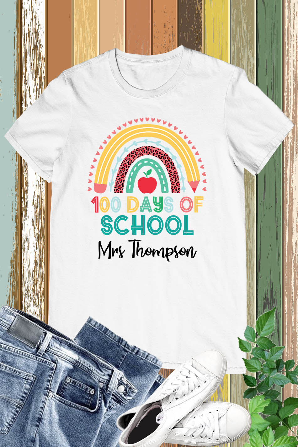 Personalized 100 Days of School T Shirt