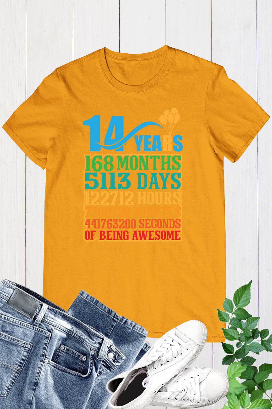 Happy Birthday 14 Years 168 Months T Shirts