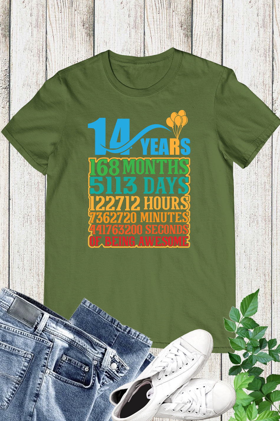 Happy Birthday 14 Years 168 Months T Shirts