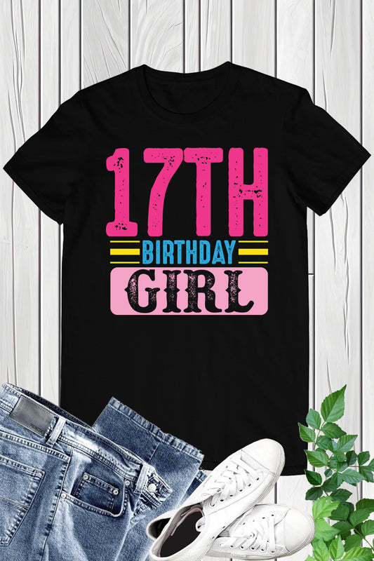 Happy 17th Birthday Granddaughter Girls Shirt