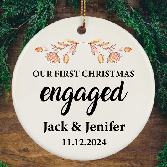 Our First Christmas As Engaged Ornaments