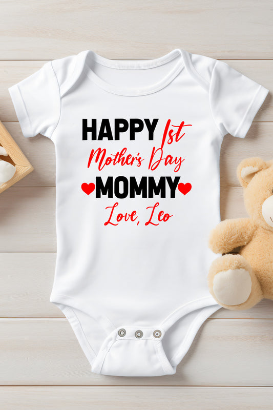 Happy 1st Mothers Day Baby Bodysuit