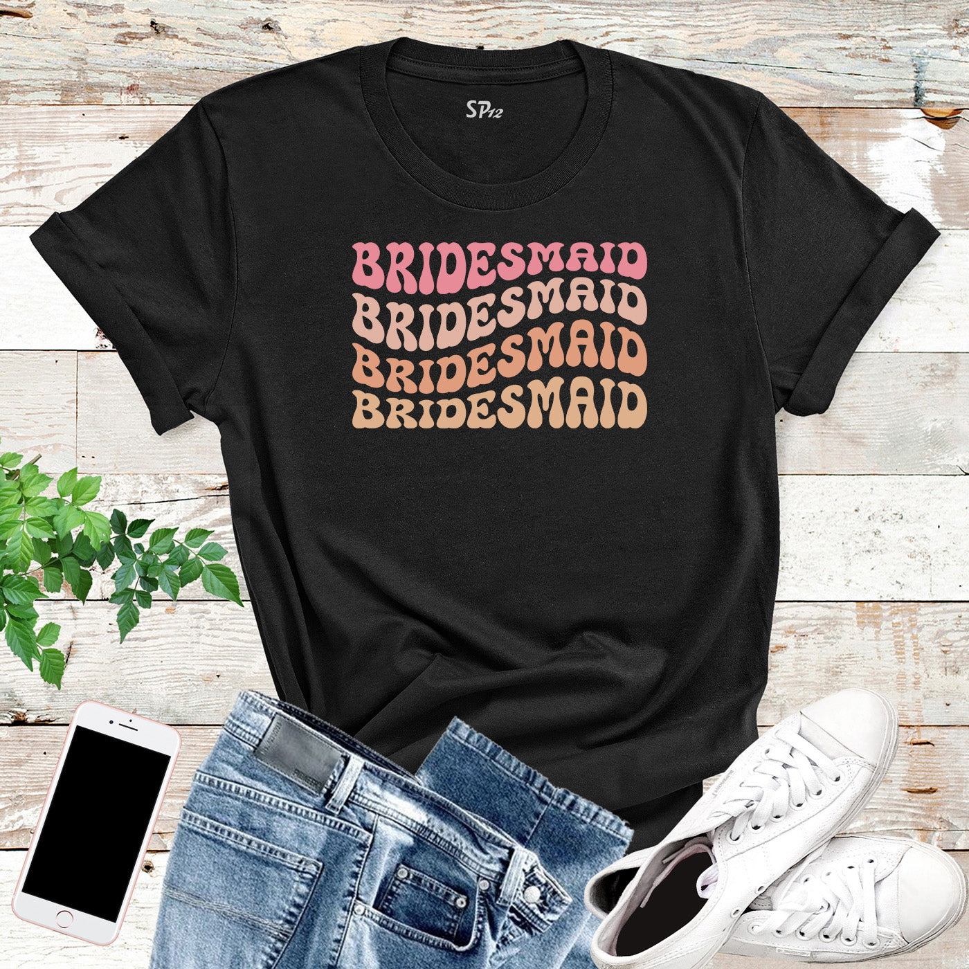 Retro Bridesmaid Bridal Party Groovy Bachelorette Preppy T-Shirts