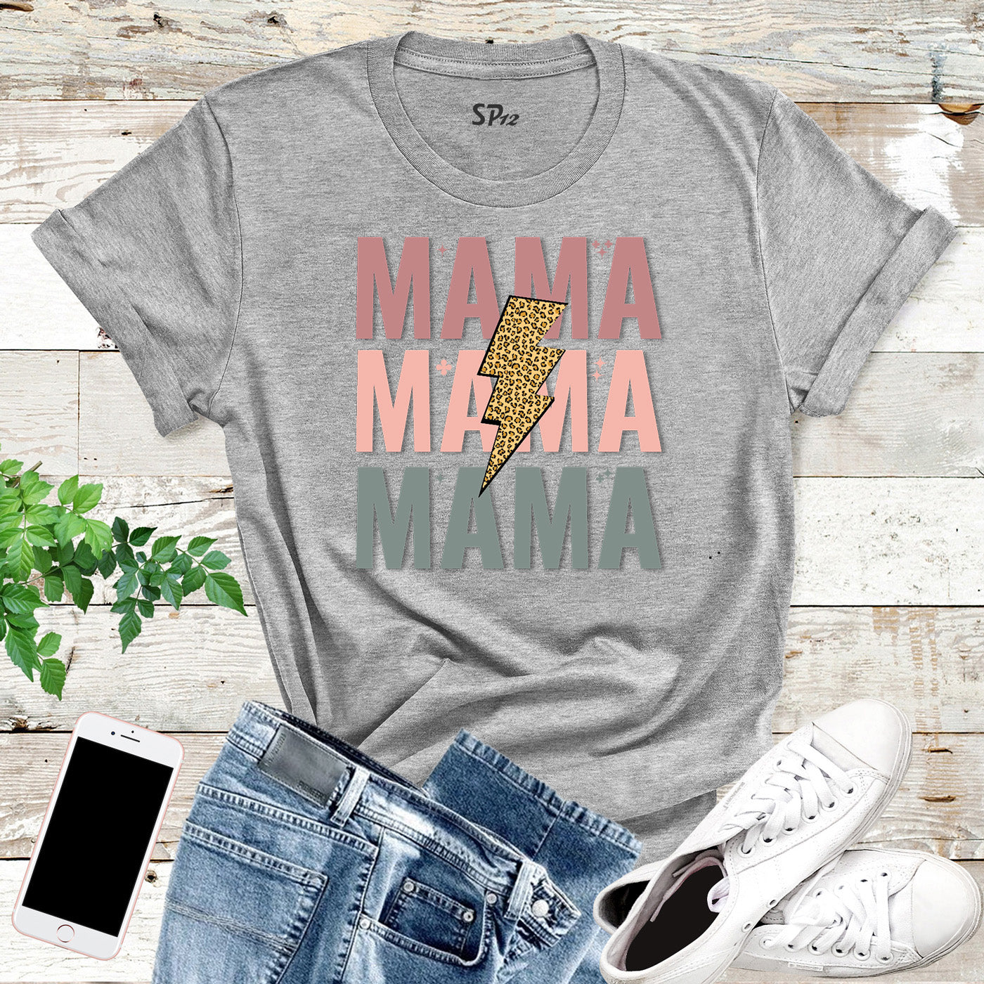 Retro Vintage Mama Leopard Mom Life Custom Mothers Day Gifts T-Shirt