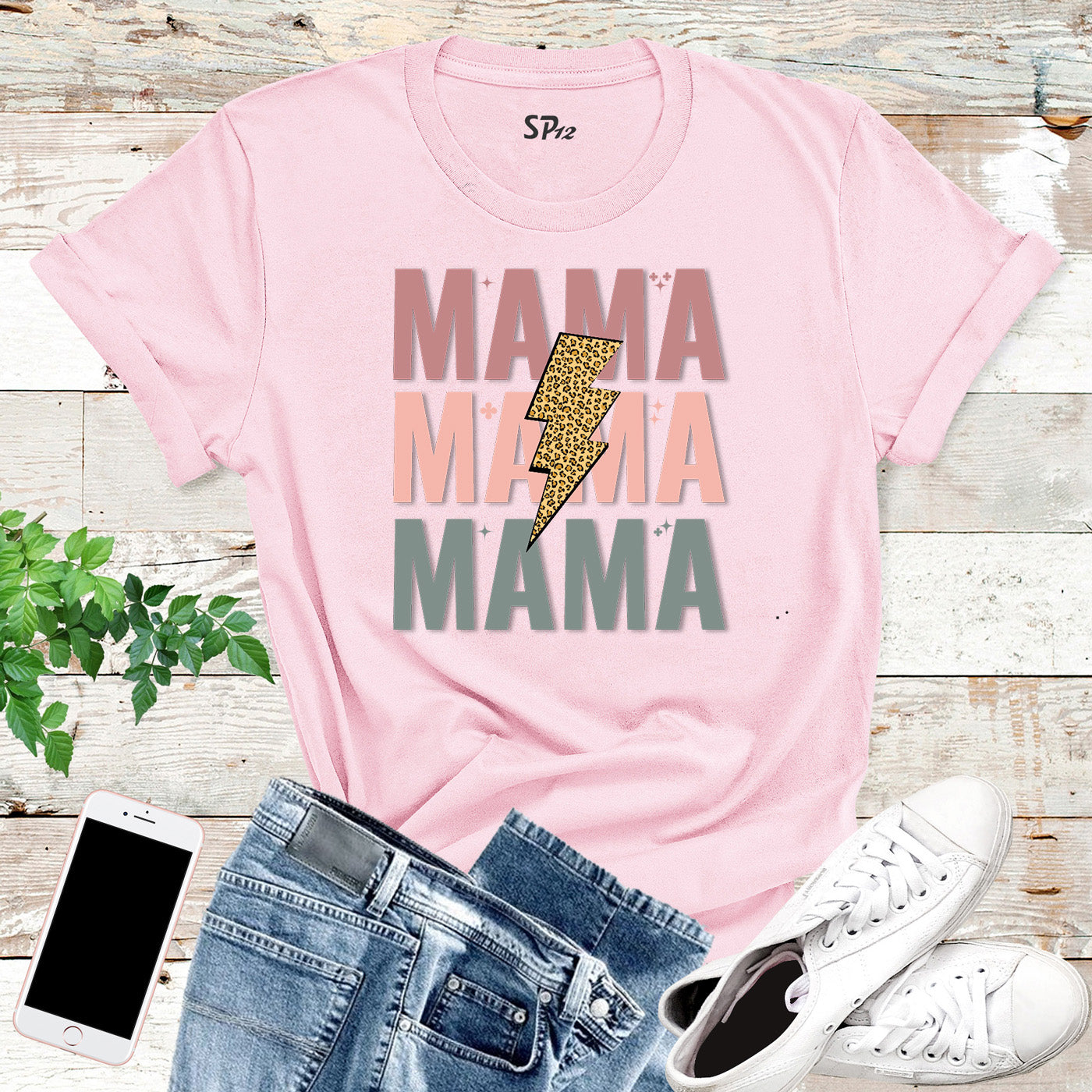 Retro Vintage Mama Leopard Mom Life Custom Mothers Day Gifts T-Shirt