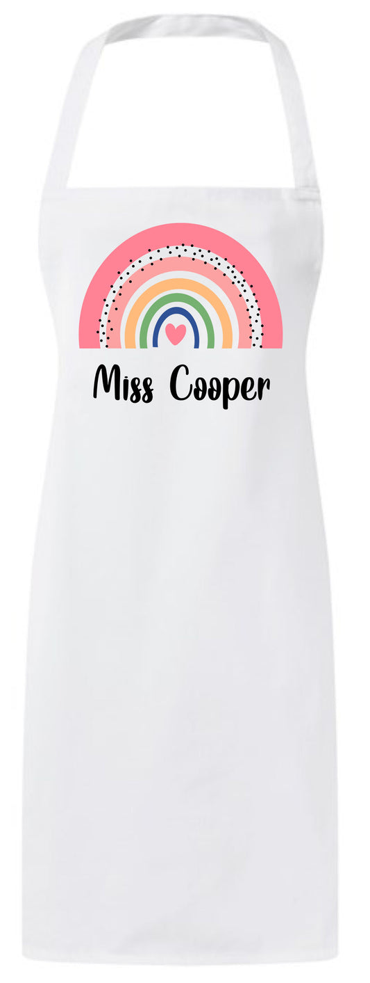 Personalized Rainbow Teacher Appreciation Gift Custom Apron