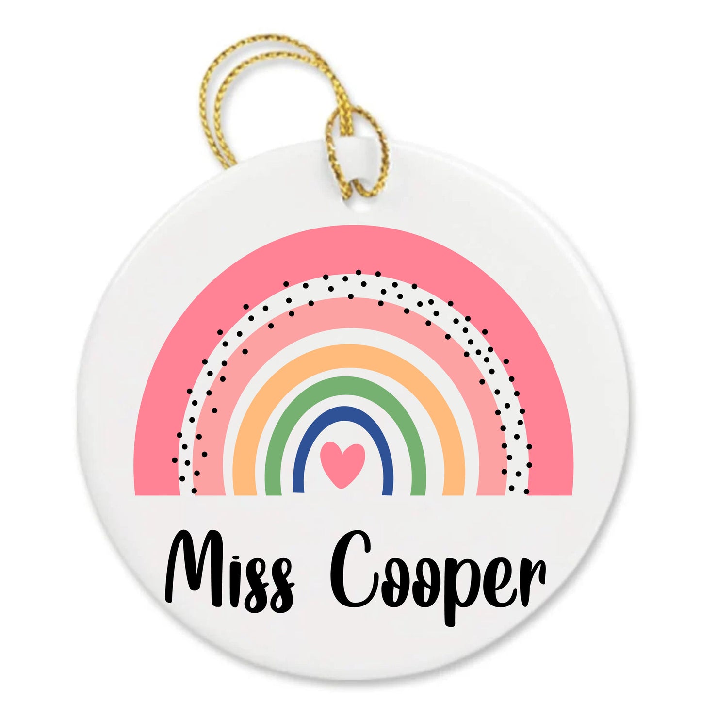 Personalized Rainbow Teacher Appreciation Gift Custom Ornament