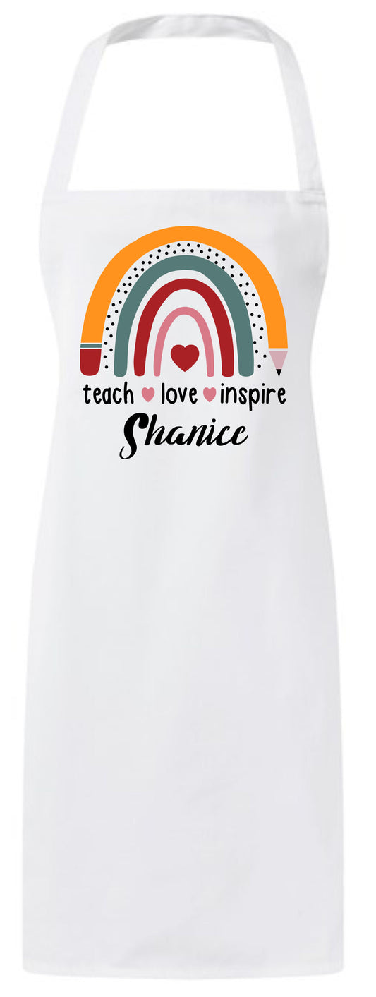 Personalized Elementary School Teacher Gift Custom Teaching Heart Apron