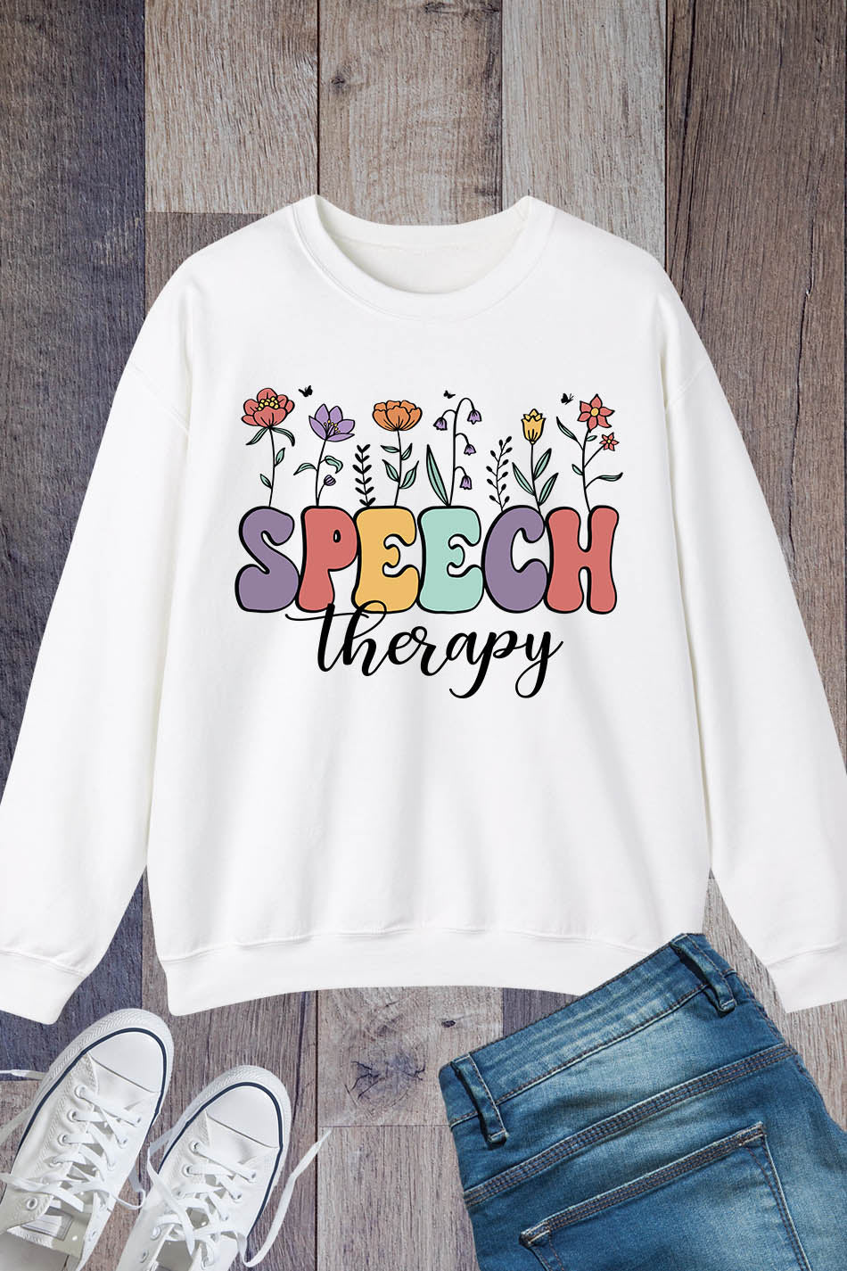 Speech Therapy Floral Sweatshirts