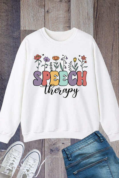 Speech Therapy Floral Sweatshirts