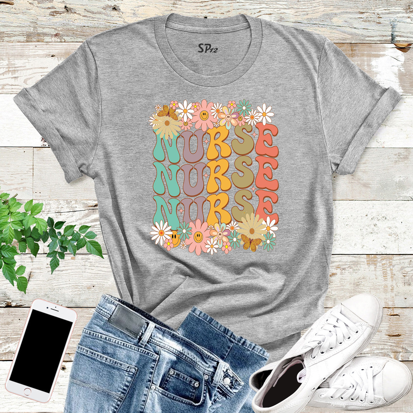 Nurse Floral Wildflowers Custom Nurse Appreciation Nurse Life T-Shirt