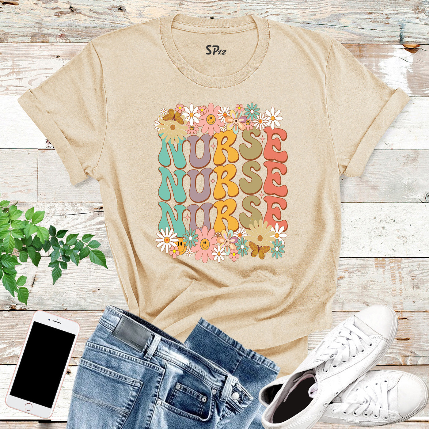 Nurse Floral Wildflowers Custom Nurse Appreciation Nurse Life T-Shirt