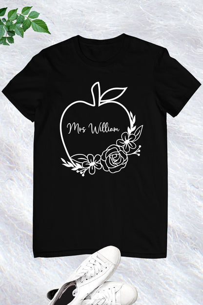 Personalized Teacher Name Apple Shirt