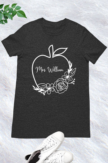 Personalized Teacher Name Apple Shirt