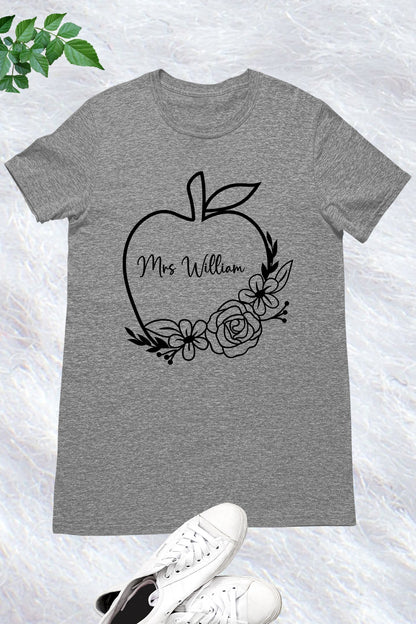 Personalized Teacher Name Apple Shirt