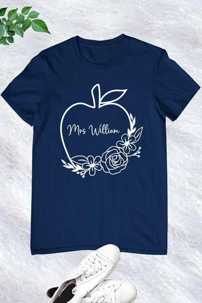 Personalized Teacher Name Apple Shirt