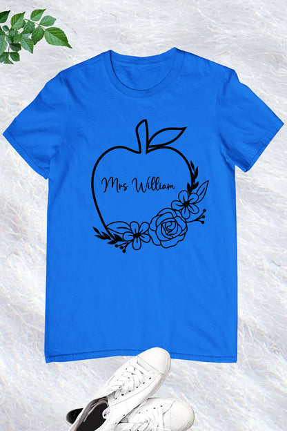 Personalized Teacher Name Apple Shirt