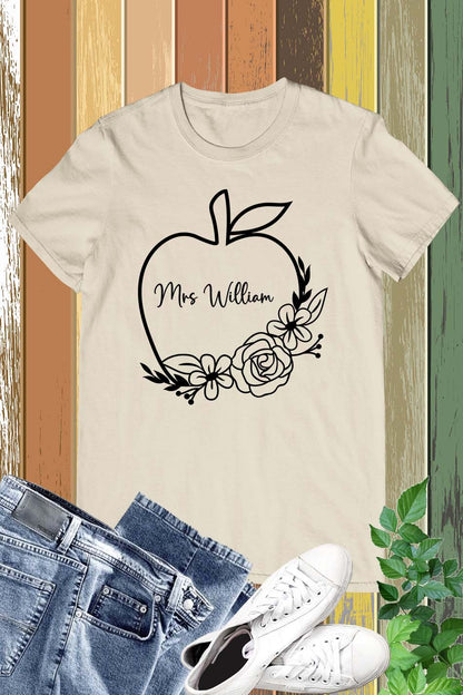 Personalized Teacher Name Apple Shirt