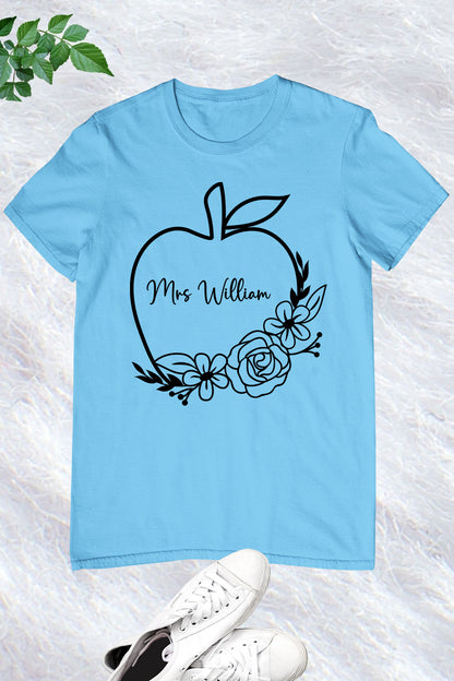 Personalized Teacher Name Apple Shirt