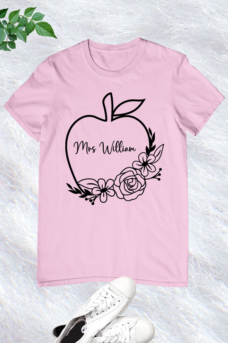 Personalized Teacher Name Apple Shirt