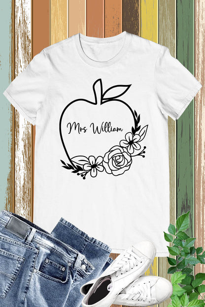 Personalized Teacher Name Apple Shirt