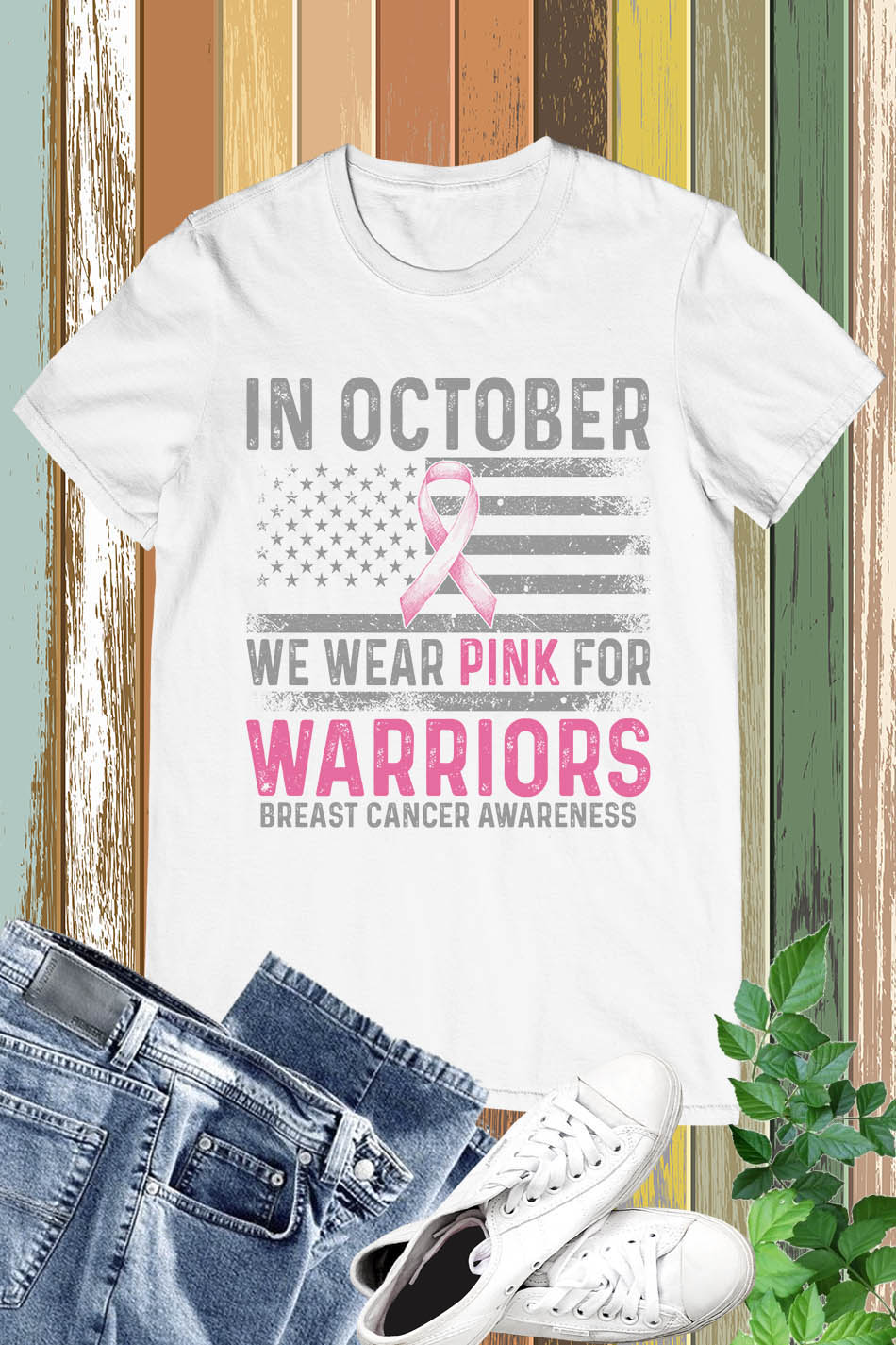 In October We Wear Pink For Warrior Breast Cancer Shirt