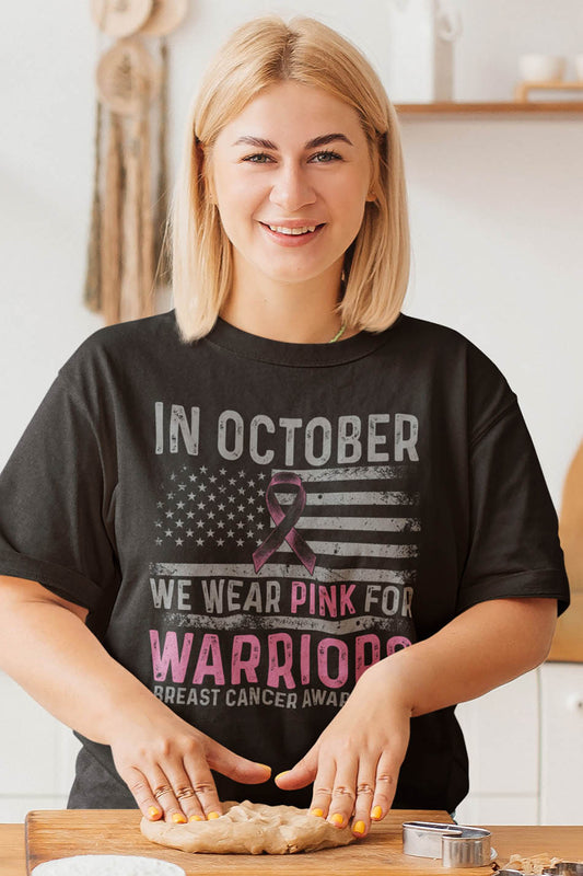 In October We Wear Pink For Warrior Breast Cancer Shirt