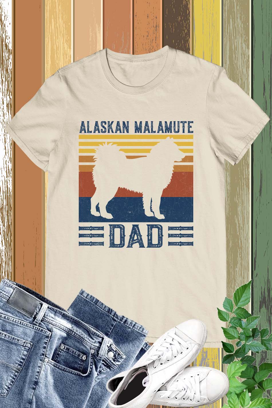 Alaskan Malamute Dad Dog T-Shirt