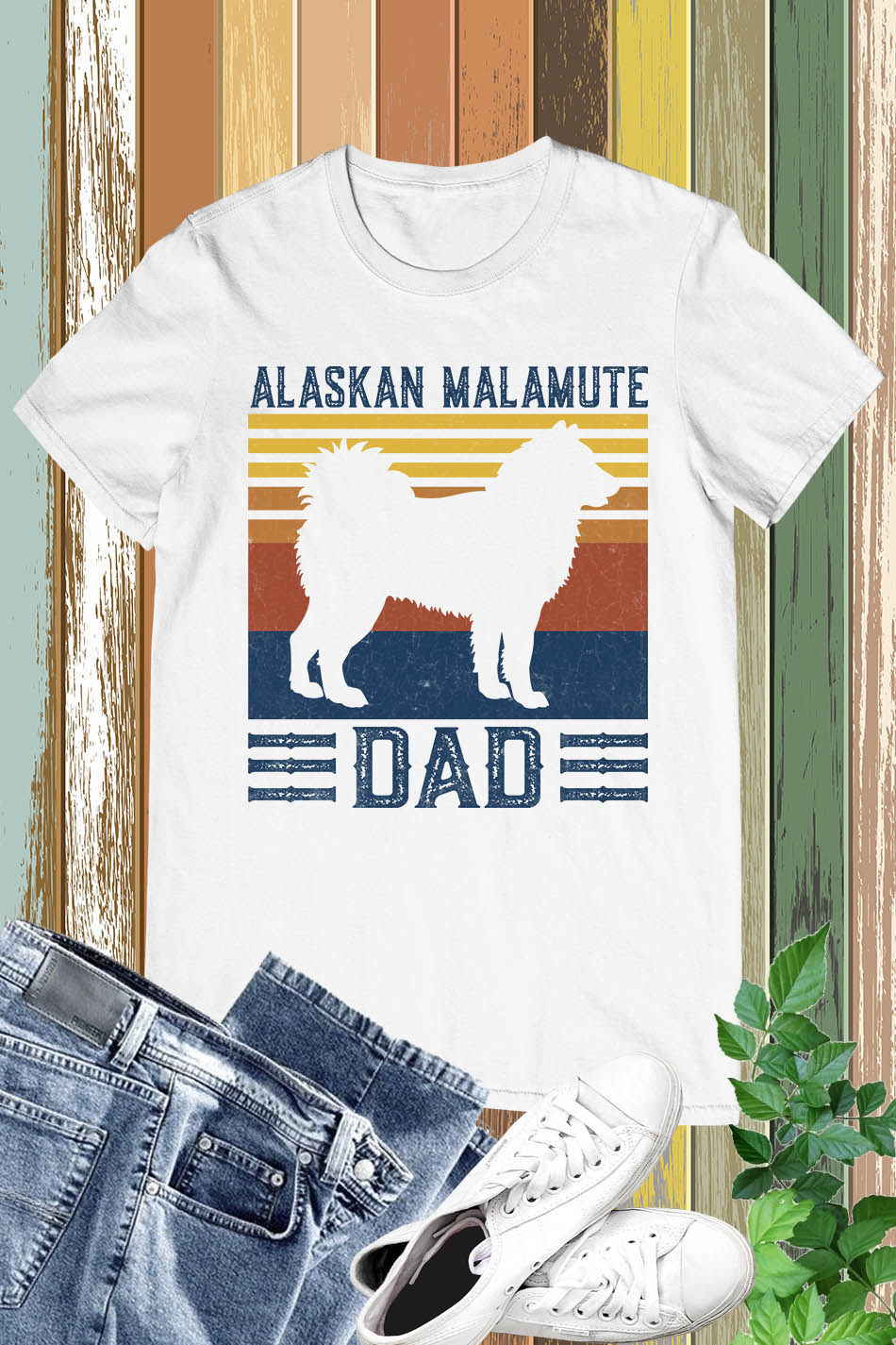 Alaskan Malamute Dad Dog T-Shirt