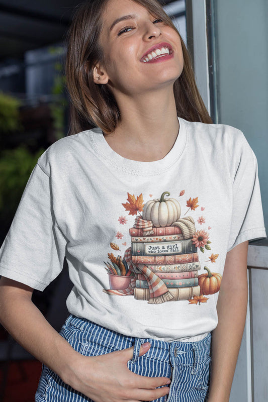 Just a Girl Who Loves Fall Bookish Shirt