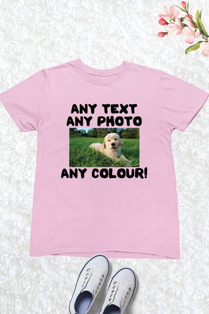 Personalized Any Photo Text Kids T Shirt