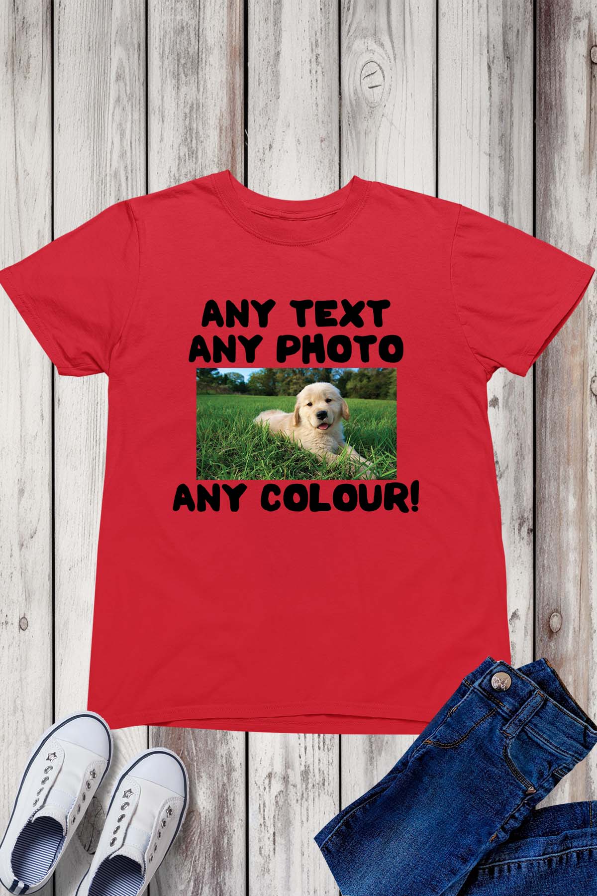 Personalized Any Photo Text Kids T Shirt