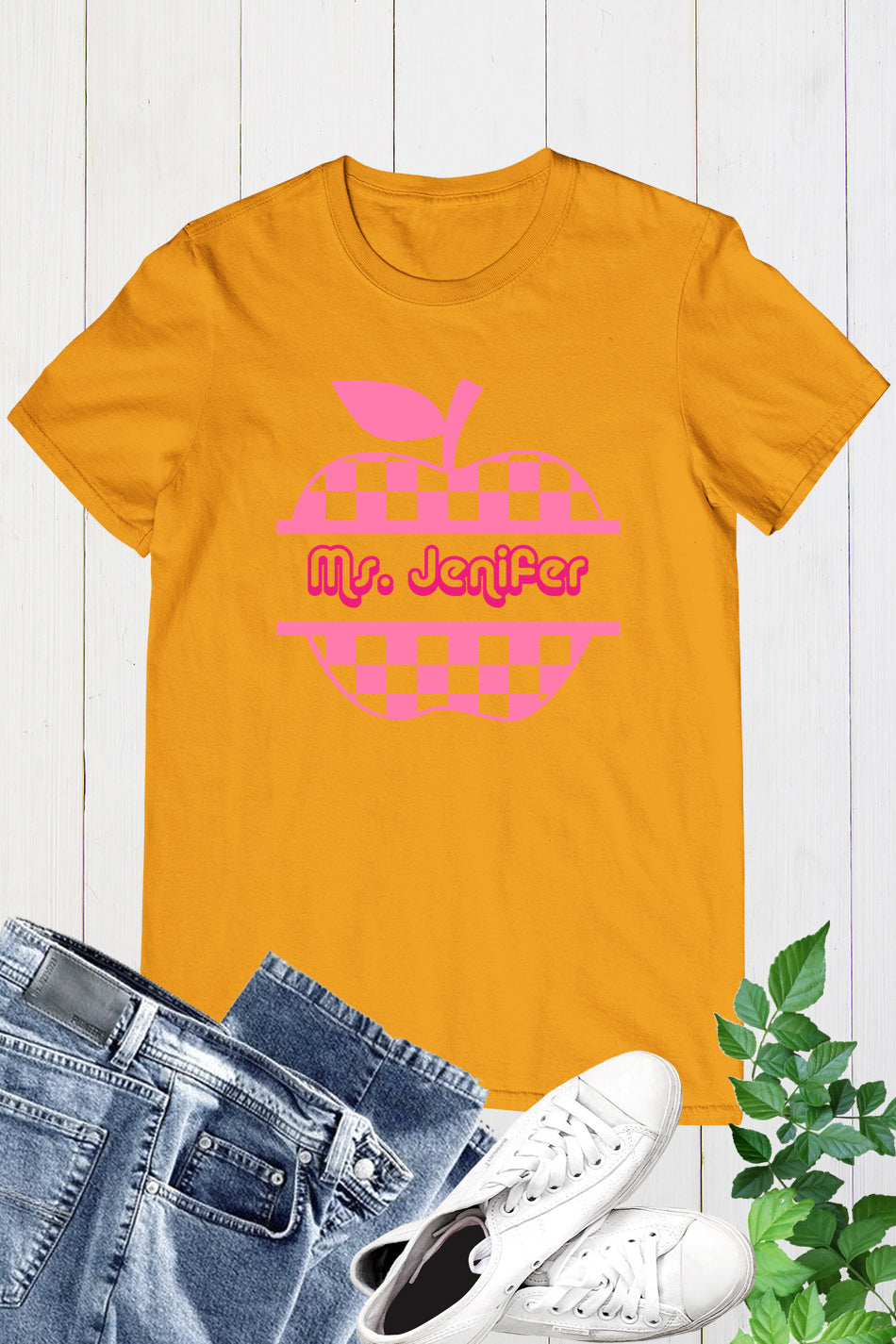 Custom Teacher Shirt With Apple