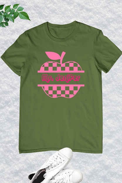 Custom Teacher Shirt With Apple