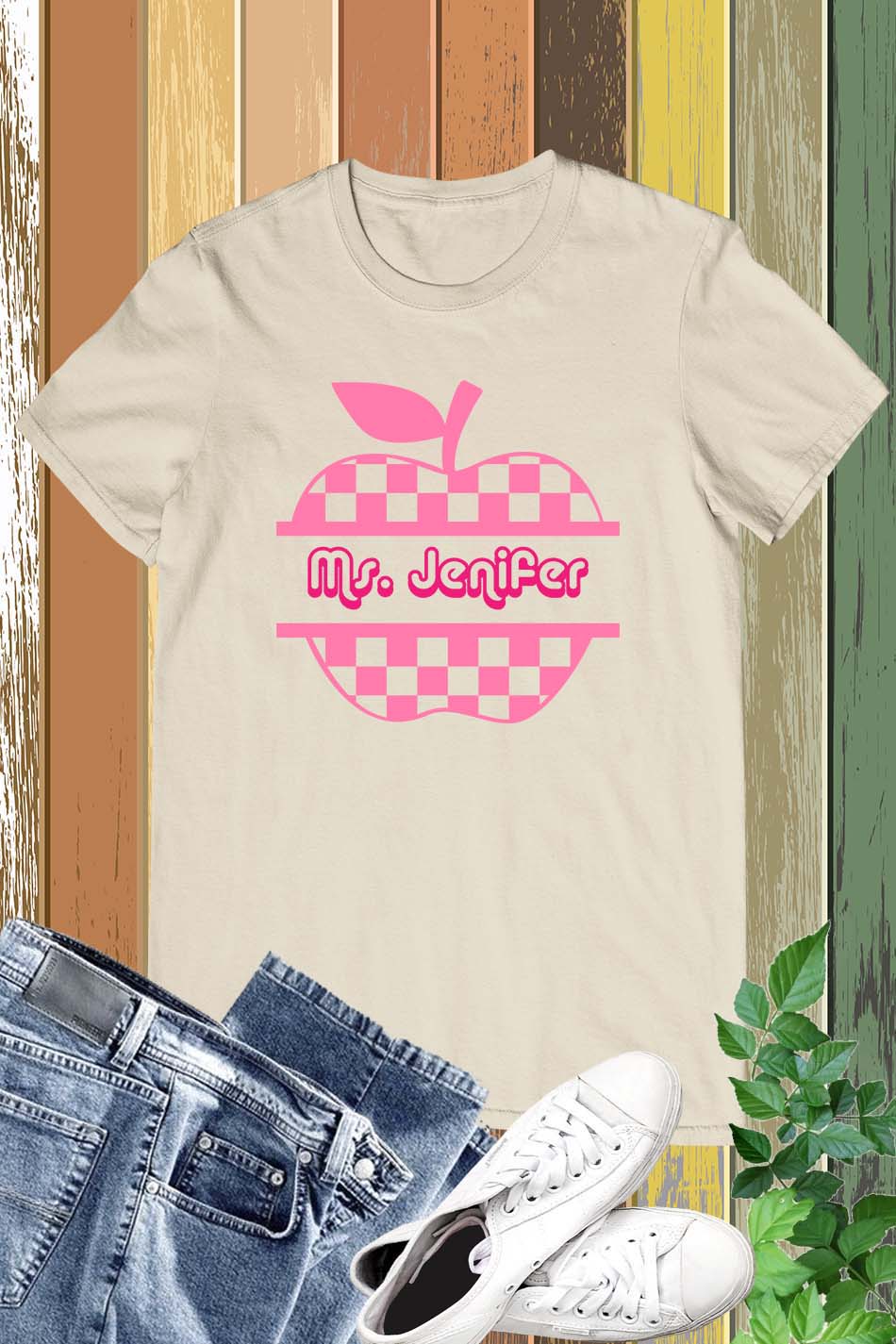 Custom Teacher Shirt With Apple