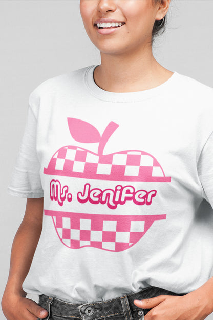 Custom Teacher Shirt With Apple