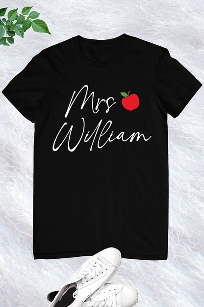 Personalised Teacher Apple name Shirt