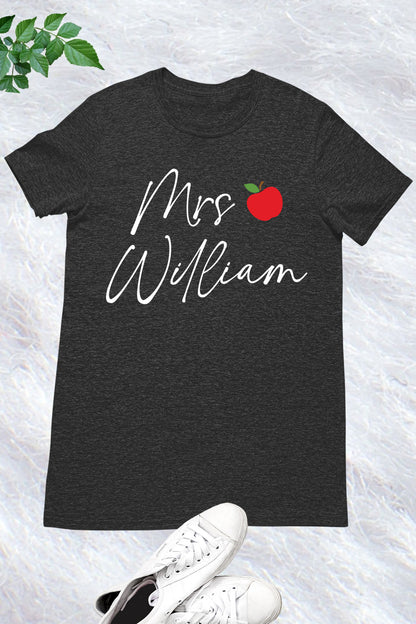 Personalised Teacher Apple name Shirt