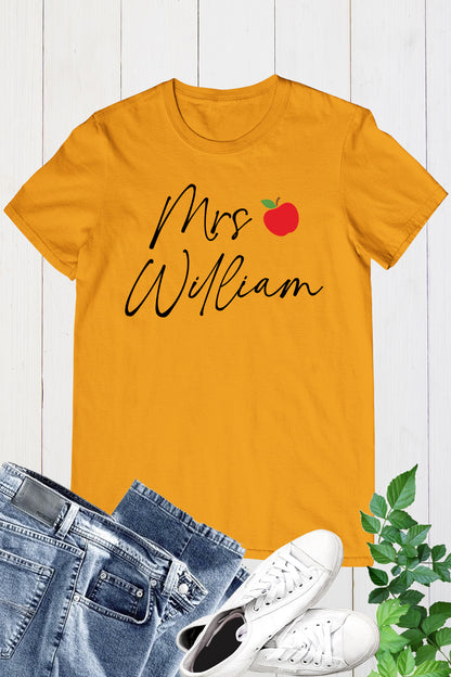 Personalised Teacher Apple name Shirt