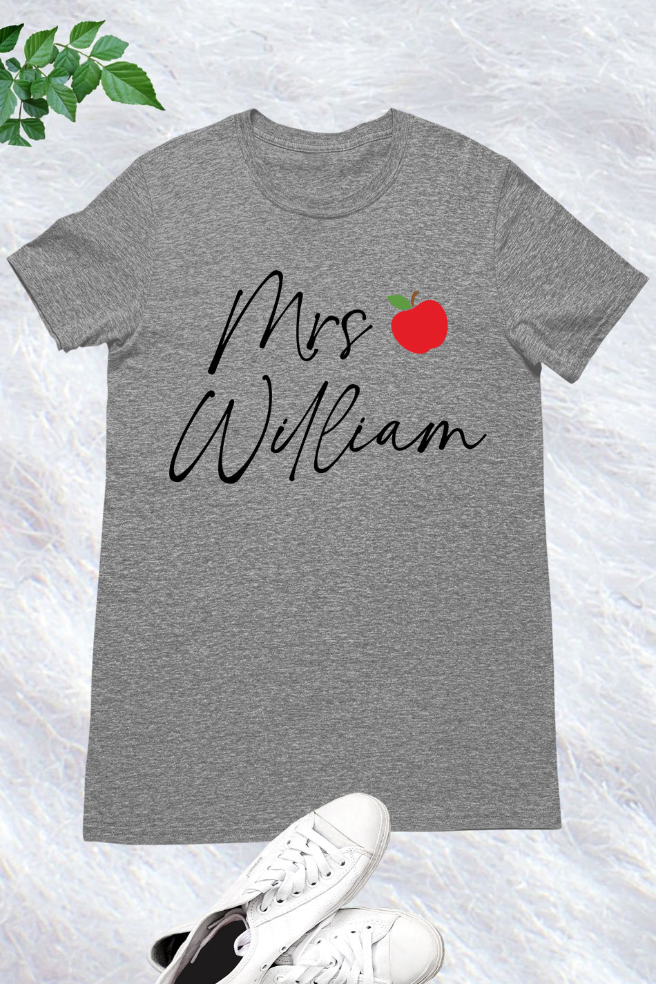 Personalised Teacher Apple name Shirt