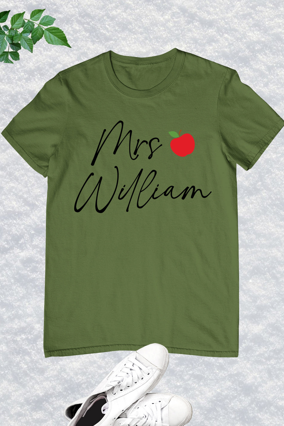 Personalised Teacher Apple name Shirt