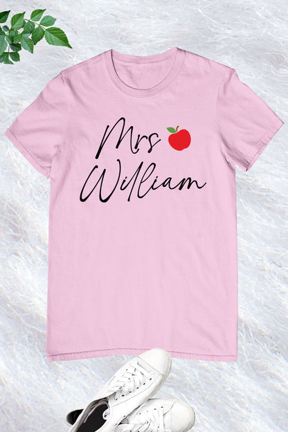 Personalised Teacher Apple name Shirt