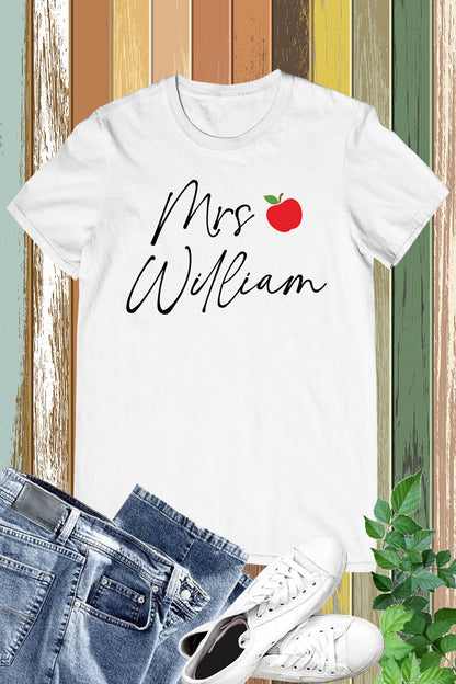 Personalised Teacher Apple name Shirt