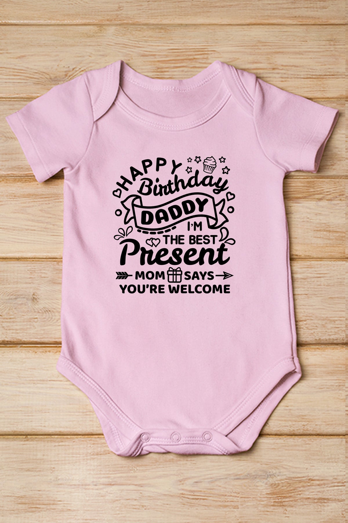 Happy Birthday Daddy I'm the Biggest Present Baby Bodysuit